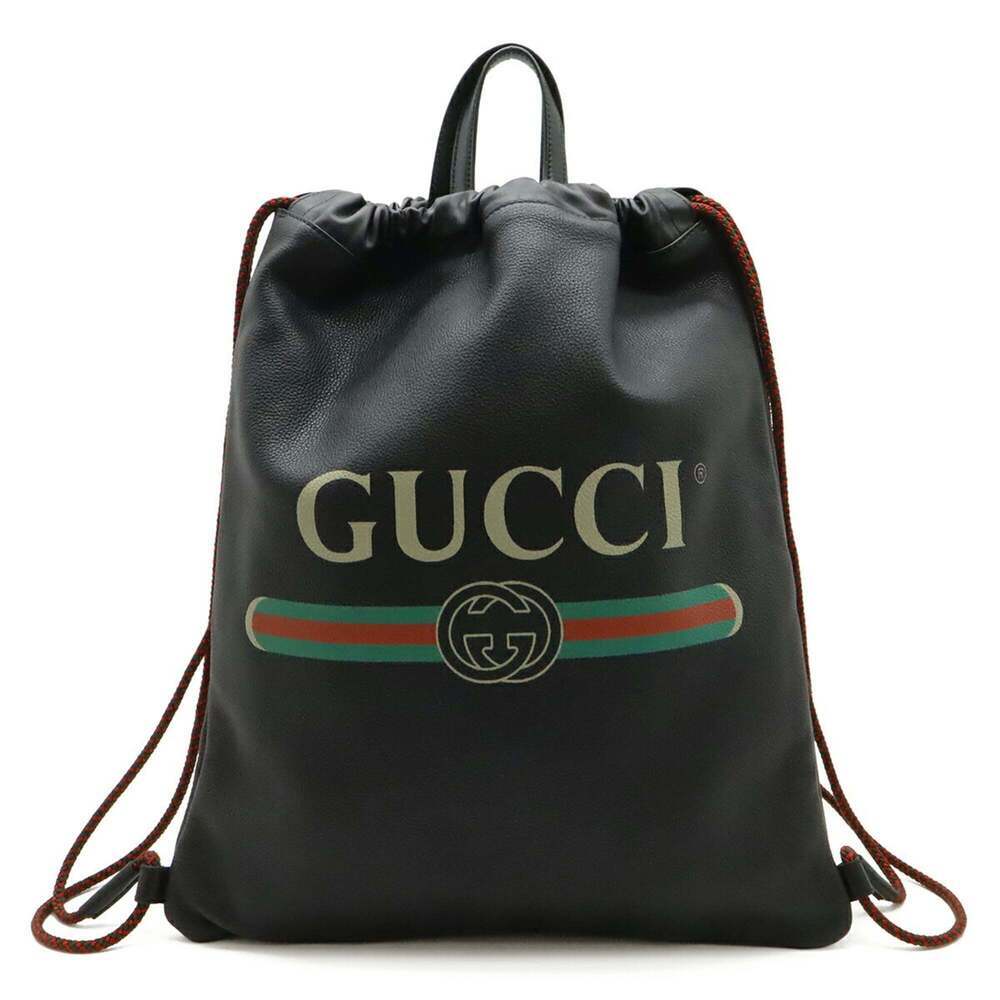 GUCCI Black Leather Backpack